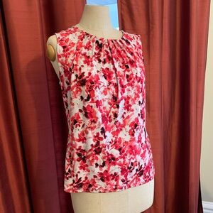 Calvin Klein Red and Pink Floral Blouse